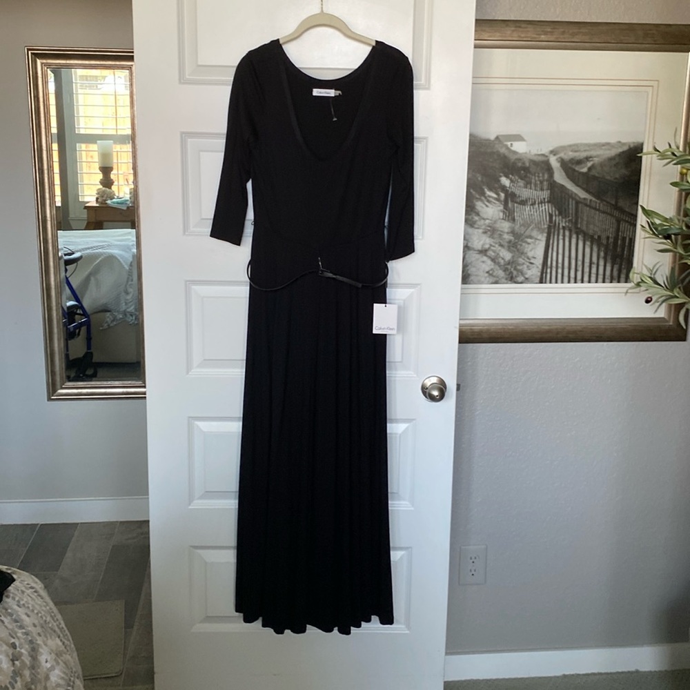 CALVIN KLEIN Black Maxi Dress Size 10. NWT